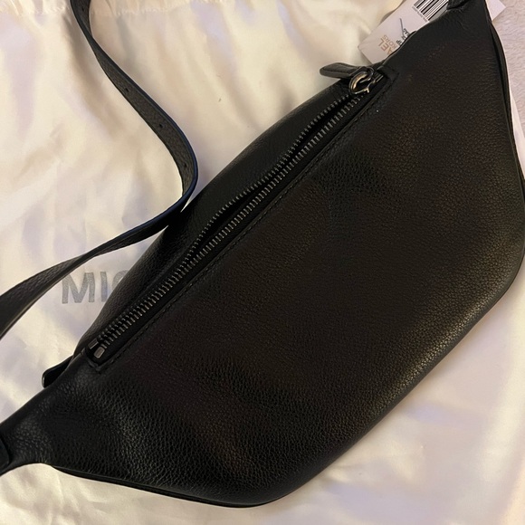 NWT Michael Kors Rhea studded belt bag Fanny pack! HTF black leather w/ graphite - Picture 12 of 12